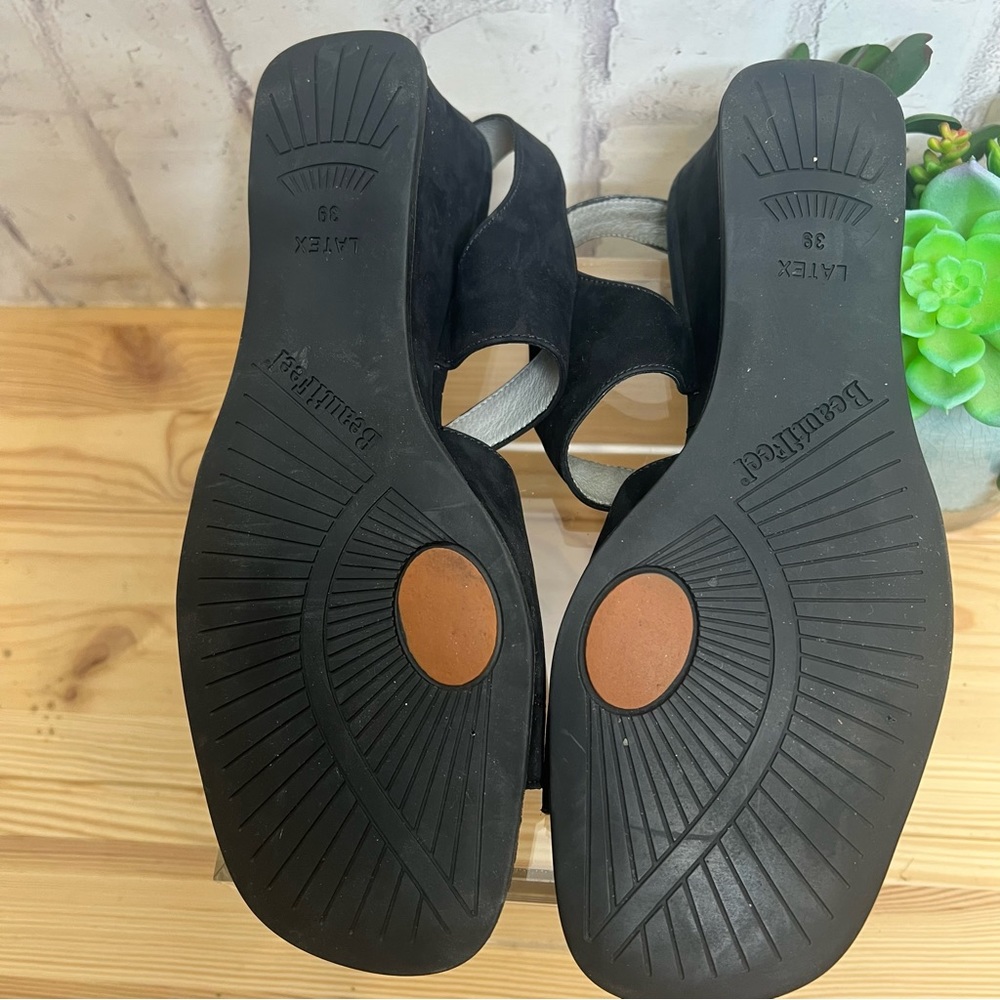 Beautifeel Black Nubuck comfort wedge sandals - Picture 10 of 10